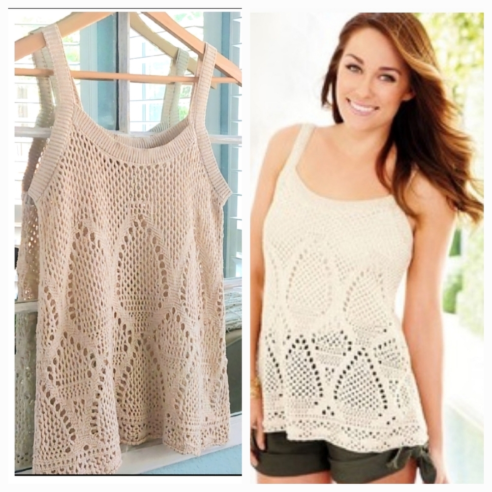 Lauren Conrad S Off White Crochet Tank